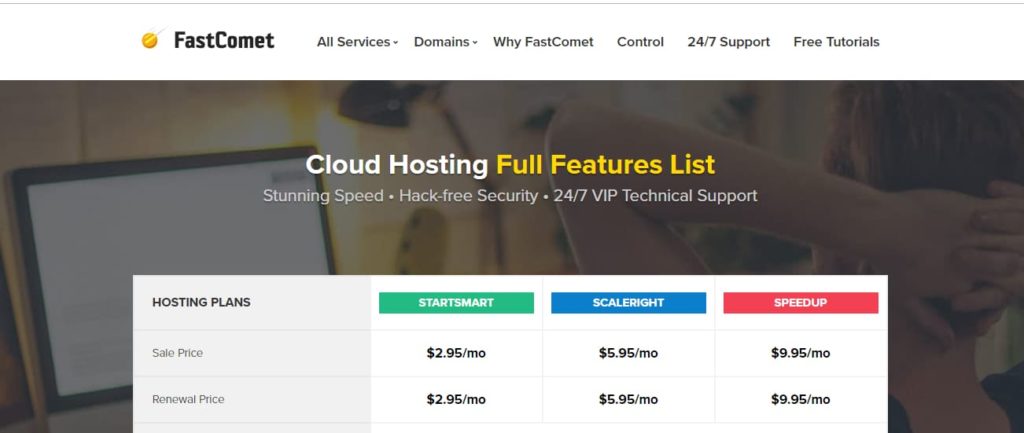 Cloudový hosting FastComet