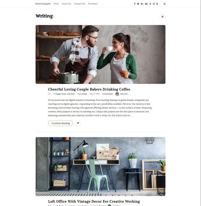 Writing Tema de Blog